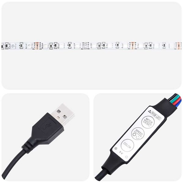 vidaXL Οθωμανικό κρεβάτι με στρώματα & LEDs Μαύρο Faux Leather