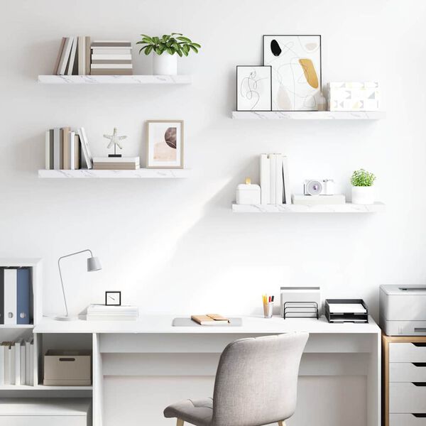 vidaXL &Rho;ά&phi;&iota; &Tau;&omicron;ί&chi;&omicron;&upsilon; &Epsilon;&pi;&iota;&tau;&omicron;ί&chi;&iota;&omicron; 4 pcs &Lambda;&epsilon;&upsilon;&kappa;ό &Mu;ά&rho;&mu;&alpha;&rho;&omicron; 90 x 23,5 x 4 &epsilon;&kappa;