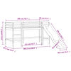 vidaXL Υπερυψ. Κρεβάτι με Πύργο Λευκό/Μαύρο 80x200 εκ. Μασίφ Πεύκο