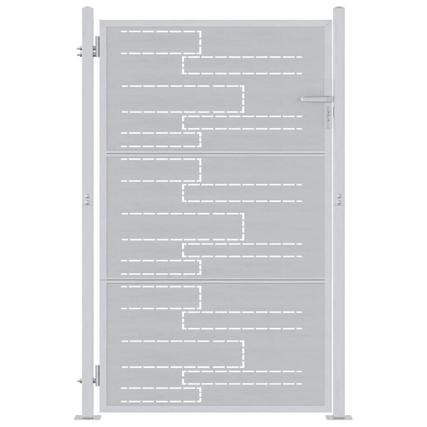 vidaXL Πύλη Κήπου με κλειδαριά Ασημί 100 x 150 cm Ανοξείδωτο ατσάλι