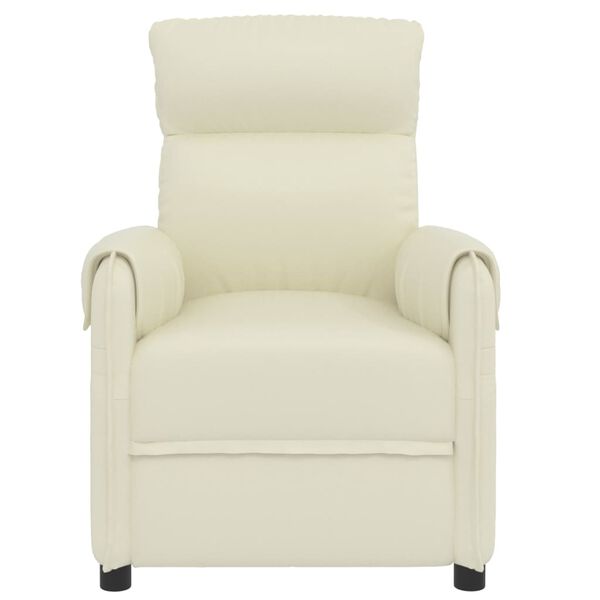 vidaXL Πολυθρόνα Μασάζ Κρεμ από Συνθετικό Δέρμα