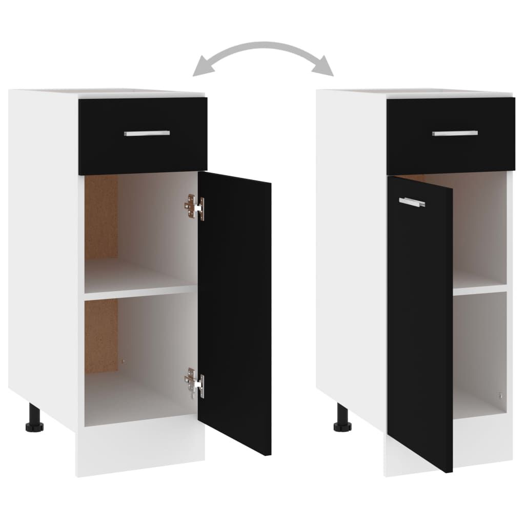 vidaXL Ντουλάπι με Συρτάρι Lyon Μαύρο 30x46x81,5 εκ. Επεξ. Ξύλο