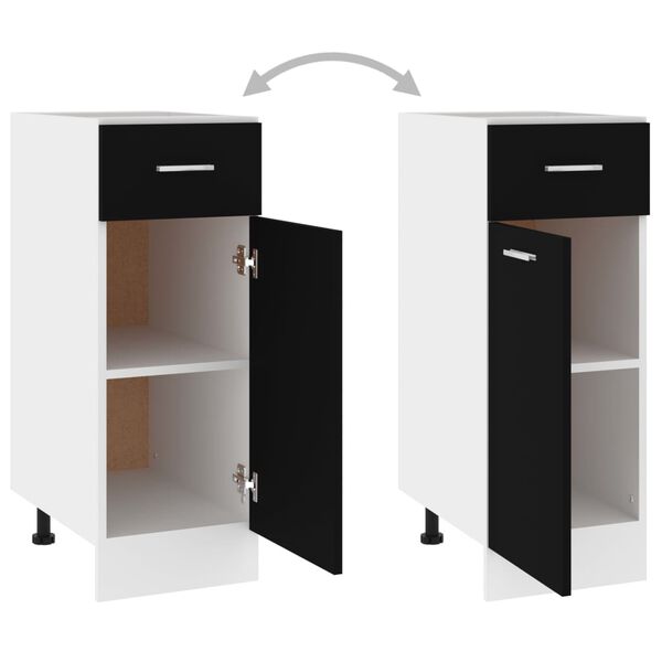vidaXL Ντουλάπι με Συρτάρι Lyon Μαύρο 30x46x81,5 εκ. Επεξ. Ξύλο