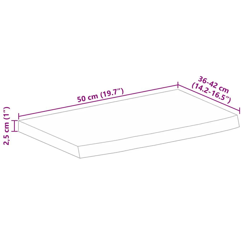 vidaXL Επιφάνεια Τραπεζιού 50x40x2,5 εκ. Live Edge Μασίφ Ξύλο Μάνγκο