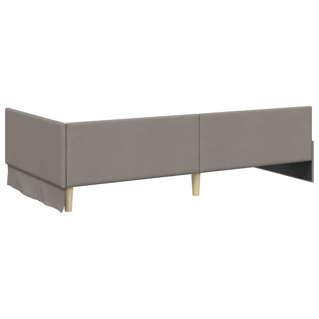 vidaXL Κρεβάτι Γωνίας Taupe 90 x 200 cm Ύφασμα και Έργο ξύλου