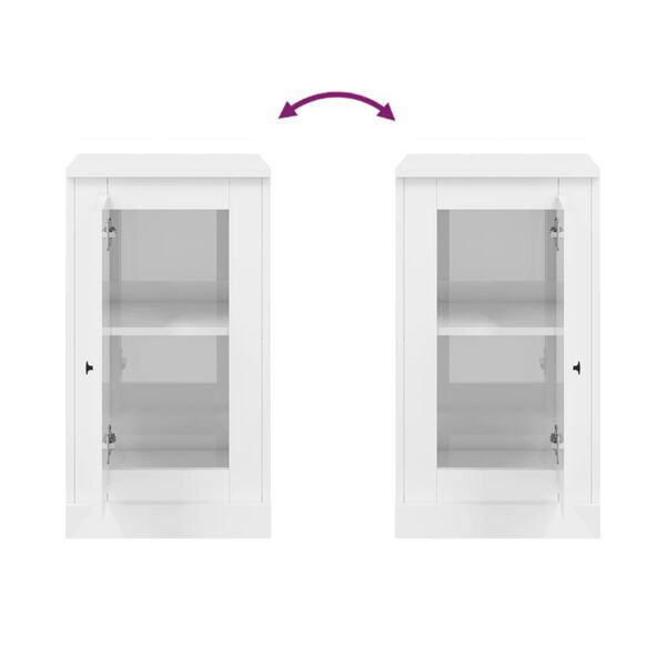 vidaXL Ντουλάπια 2 τεμ. Γυαλι. Λευκό 37,5x35,5x67,5 εκ. Επεξεργ. Ξύλο