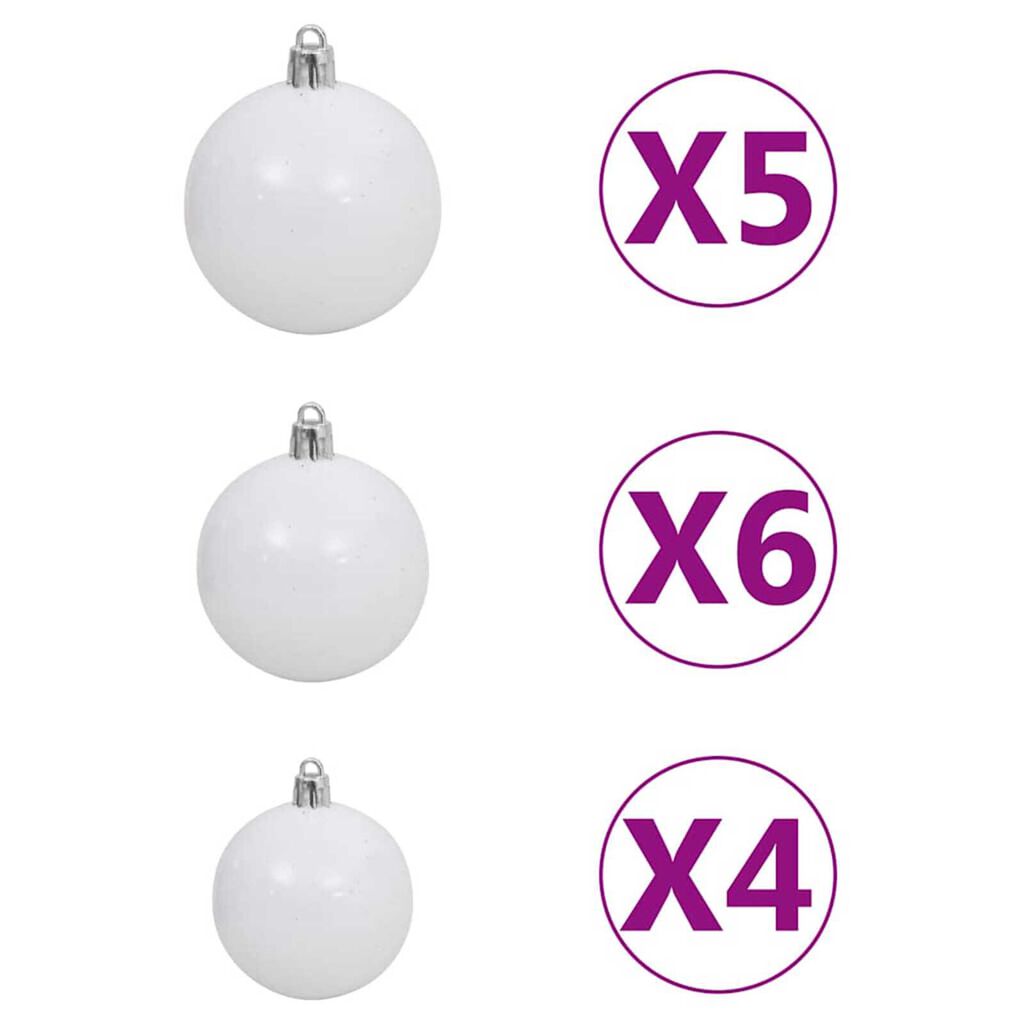vidaXL Τεχνητό Χριστουγεννιάτικο Δέντρο LED & Σετ Μπαλών Πράσινο 150 cm PET