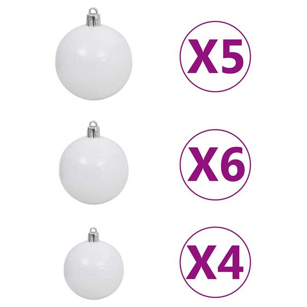 vidaXL Τεχνητό Χριστουγεννιάτικο Δέντρο LED & Σετ Μπαλών Πράσινο 150 cm PET