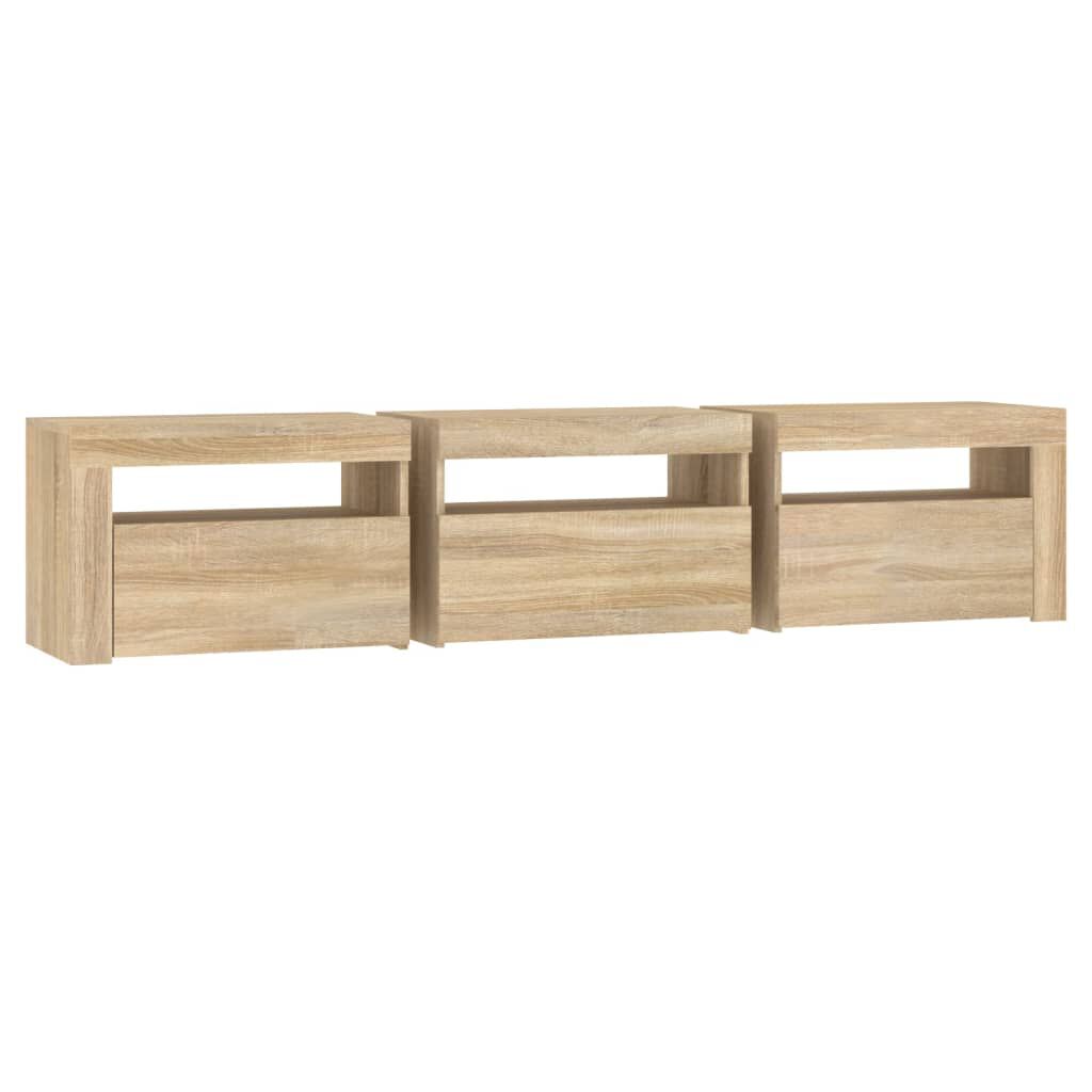 vidaXL Έπιπλο Τηλεόρασης με LED Sonoma Δρυς 180x35x40 εκ.