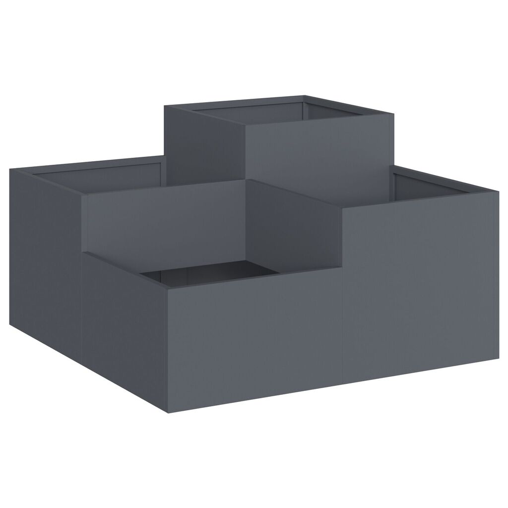 vidaXL Κήπος Γλάστρα 100x100x48 εκ. Ανθρακί Ατσάλι