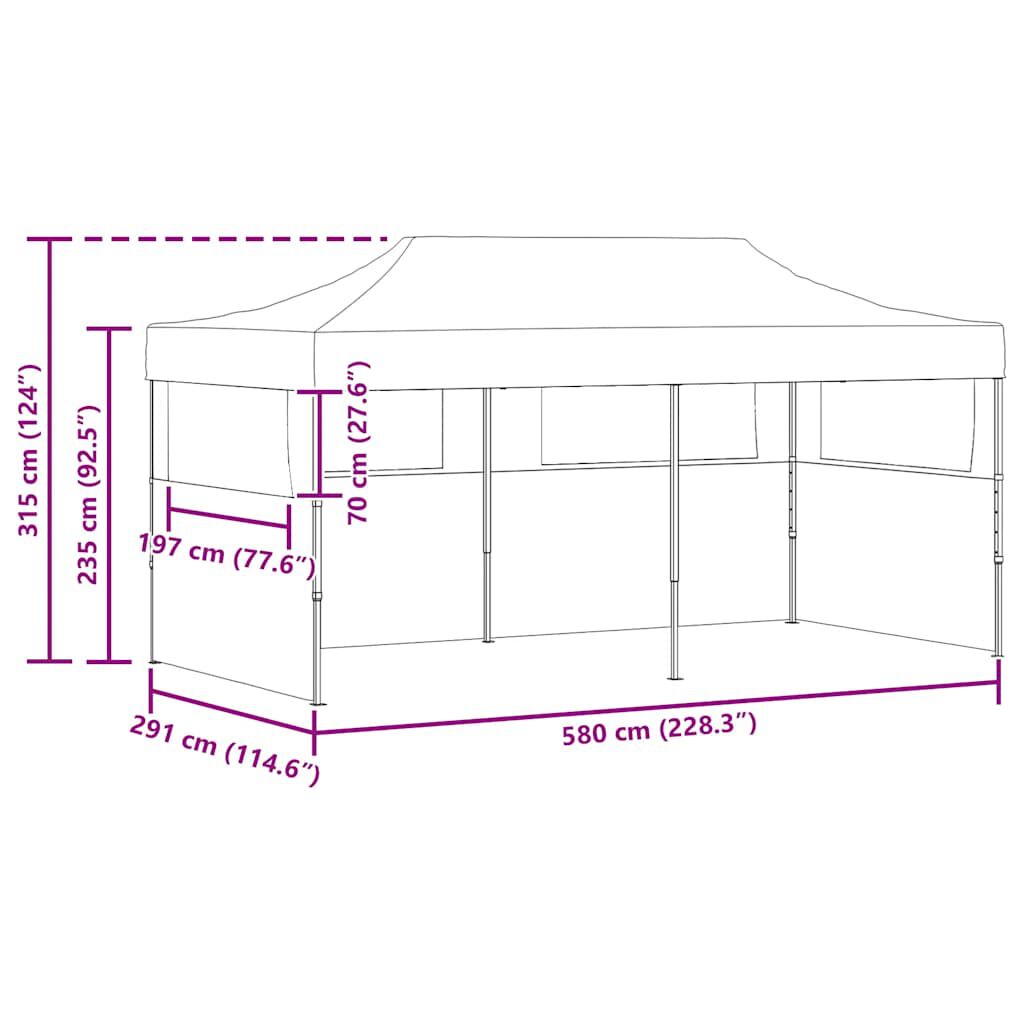vidaXL Τέντα Εκδηλώσεων Pop-up Πτυσσόμενη Κρεμ 3 x 6 μ.