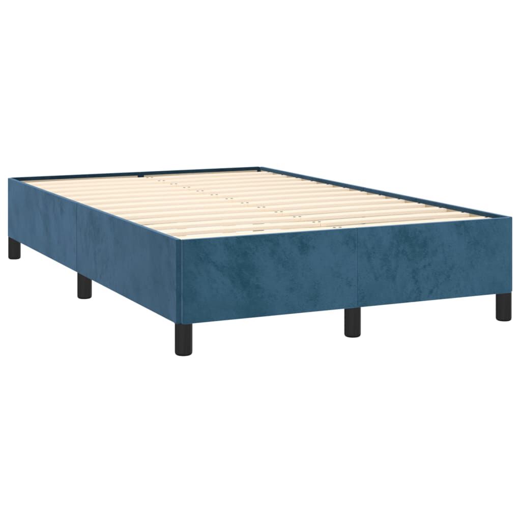 vidaXL Κρεβάτι Boxspring με Στρώμα Σκούρο Μπλε 120x190 εκ. Βελούδινο