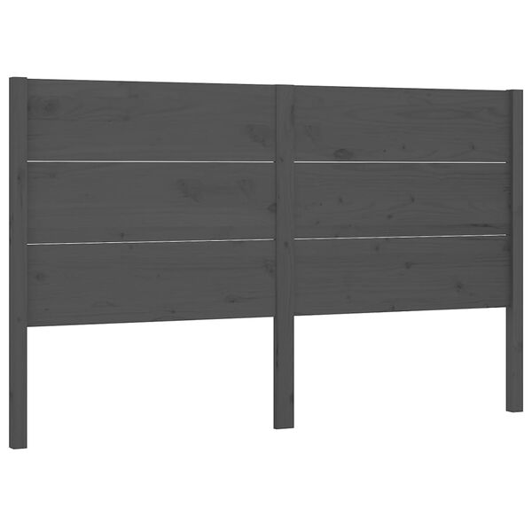 vidaXL Κεφαλάρι Γκρι 126 x 4 x 100 εκ. από Μασίφ Ξύλο Πεύκου