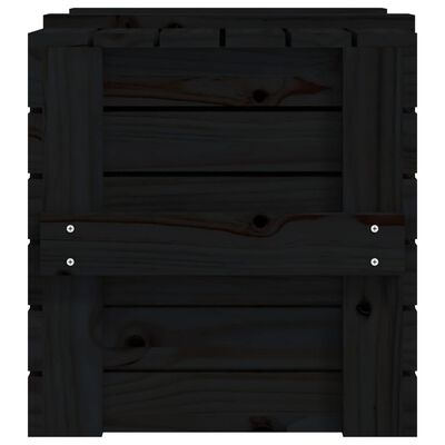 vidaXL Κουτί Αποθήκευσης Μαύρα 58x40,5x42 εκ. Μασίφ Ξύλο Πεύκου