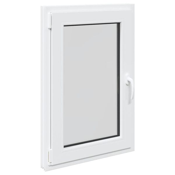 vidaXL Παράθυρο Υπογείου "RISOR" 60x100 εκ. Ανακλινόμενο & Περιστρεφόμενο DIN Αριστερά Λευκό