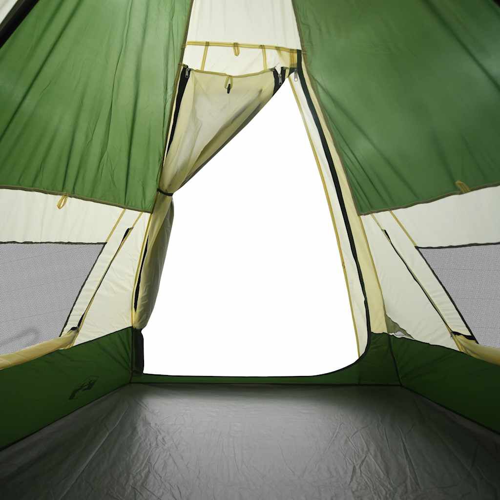 vidaXL Σκηνή Κάμπινγκ Tipi 7 Ατόμων Αδιάβροχη Πράσινη