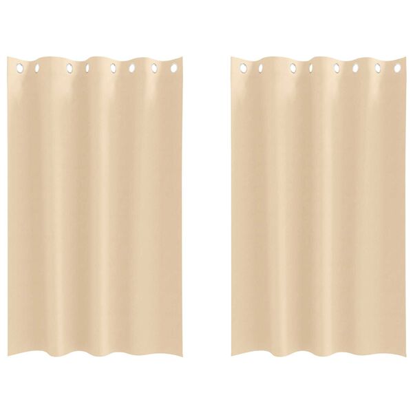 vidaXL Κουρτίνες με κουρτίνες 2 pcs Κρεμ 175 x 140 εκ. Πολυεστέρας