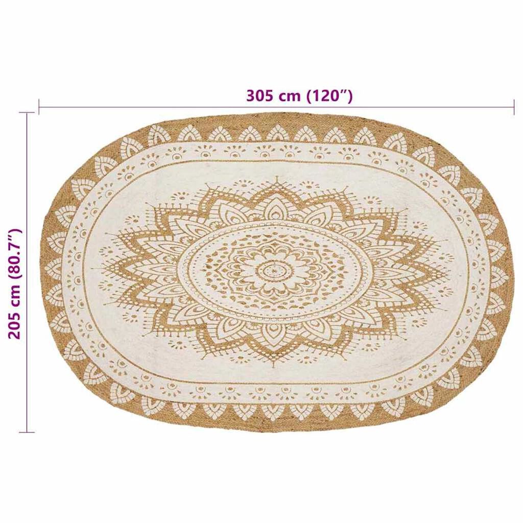 vidaXL Χαλί Καφέ 205 x 305 εκ Γιούτα
