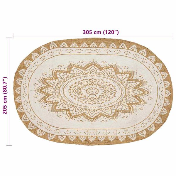 vidaXL Χαλί Καφέ 205 x 305 εκ Γιούτα