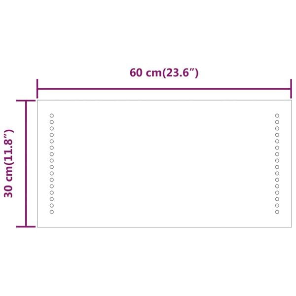 vidaXL Καθρέφτης Μπάνιου με LED 30x60 εκ.