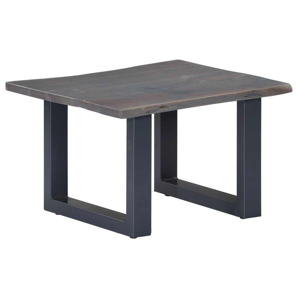 vidaXL Τραπεζάκι Σαλονιού Live Edge Γκρι 60x60x40 εκ. Ξύλο Ακακίας