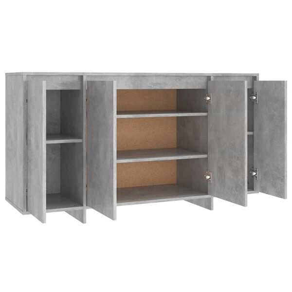 vidaXL Ντουλάπι Γκρι Σκυροδέματος 135x41x75 εκ. Επεξεργασμένο Ξύλο