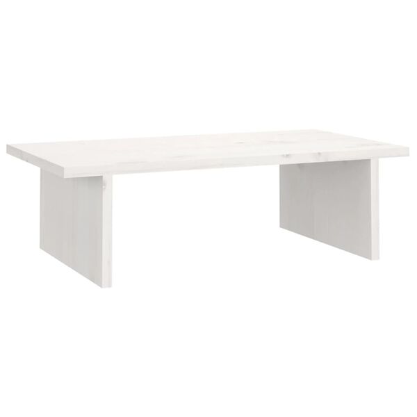 vidaXL Βάση Οθόνης Λευκή 50 x 27 x 15 εκ. από Μασίφ Ξύλο Πεύκου