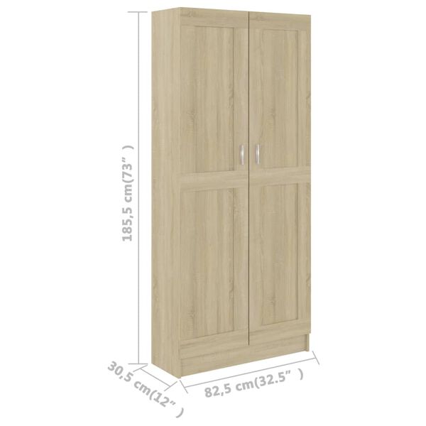vidaXL Βιβλιοθήκη Χρώμα Sonoma Δρυς 82,5x30,5x185,5 εκ. Επεξ. Ξύλο