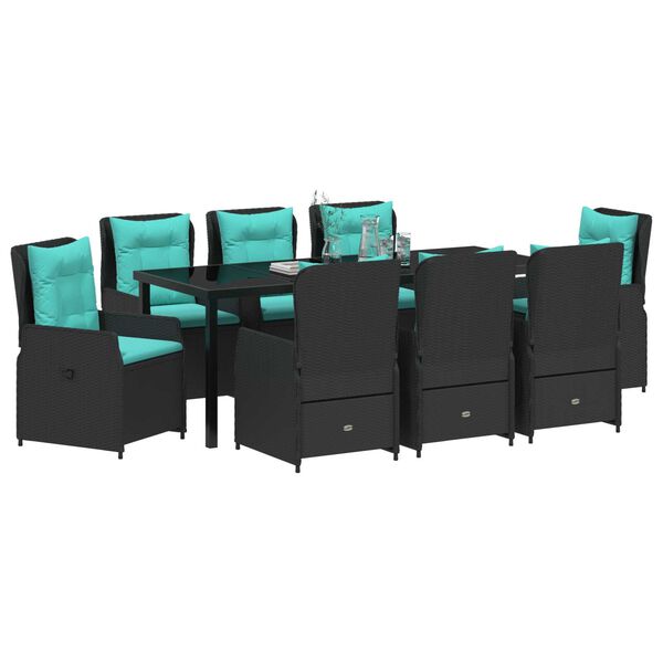 vidaXL &Sigma;έ&tau; &phi;&alpha;&gamma;&eta;&tau;&omicron;ύ &gamma;&iota;&alpha; &kappa;ή&pi;&omicron; 9 pcs &Mu;&alpha;ύ&rho;&omicron; &Pi;&omicron;&lambda;&upsilon; &rho;ά&tau;&alpha;&nu;