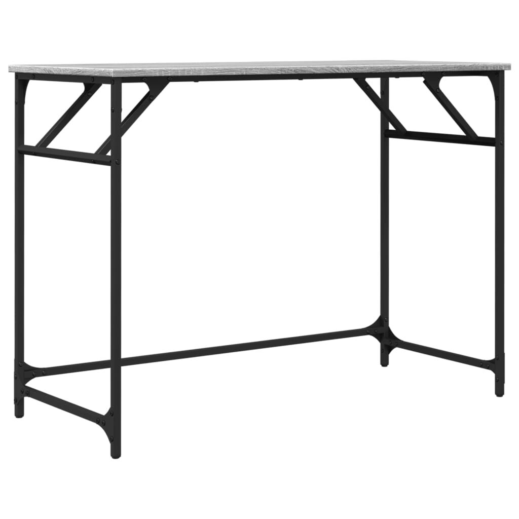 vidaXL Γραφείο Γκρι Sonoma100x45x76εκ Επ. Ξύλο/Ατσάλι Ηλ. Βαφή Πούδρας