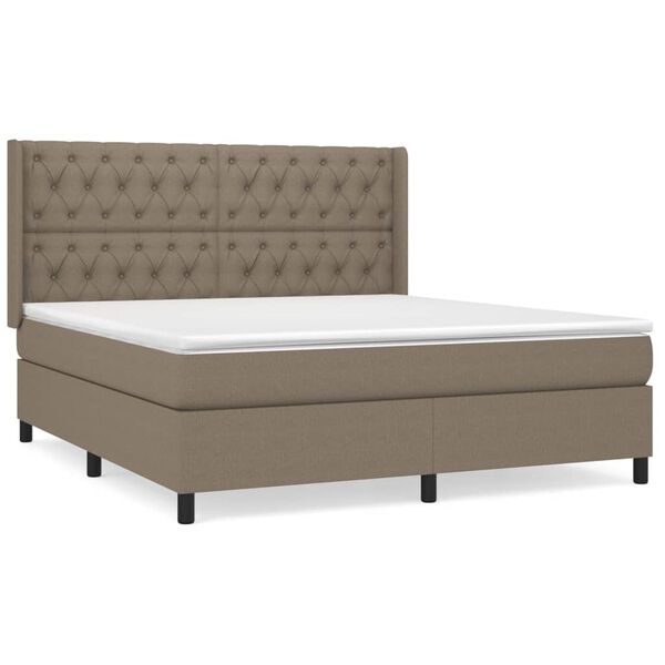 vidaXL &Kappa;&rho;&epsilon;&beta;ά&tau;&iota; Boxspring &mu;&epsilon; &Sigma;&tau;&rho;ώ&mu;&alpha; Taupe 160x200 &epsilon;&kappa;. &Upsilon;&phi;&alpha;&sigma;&mu;ά&tau;&iota;&nu;&omicron;