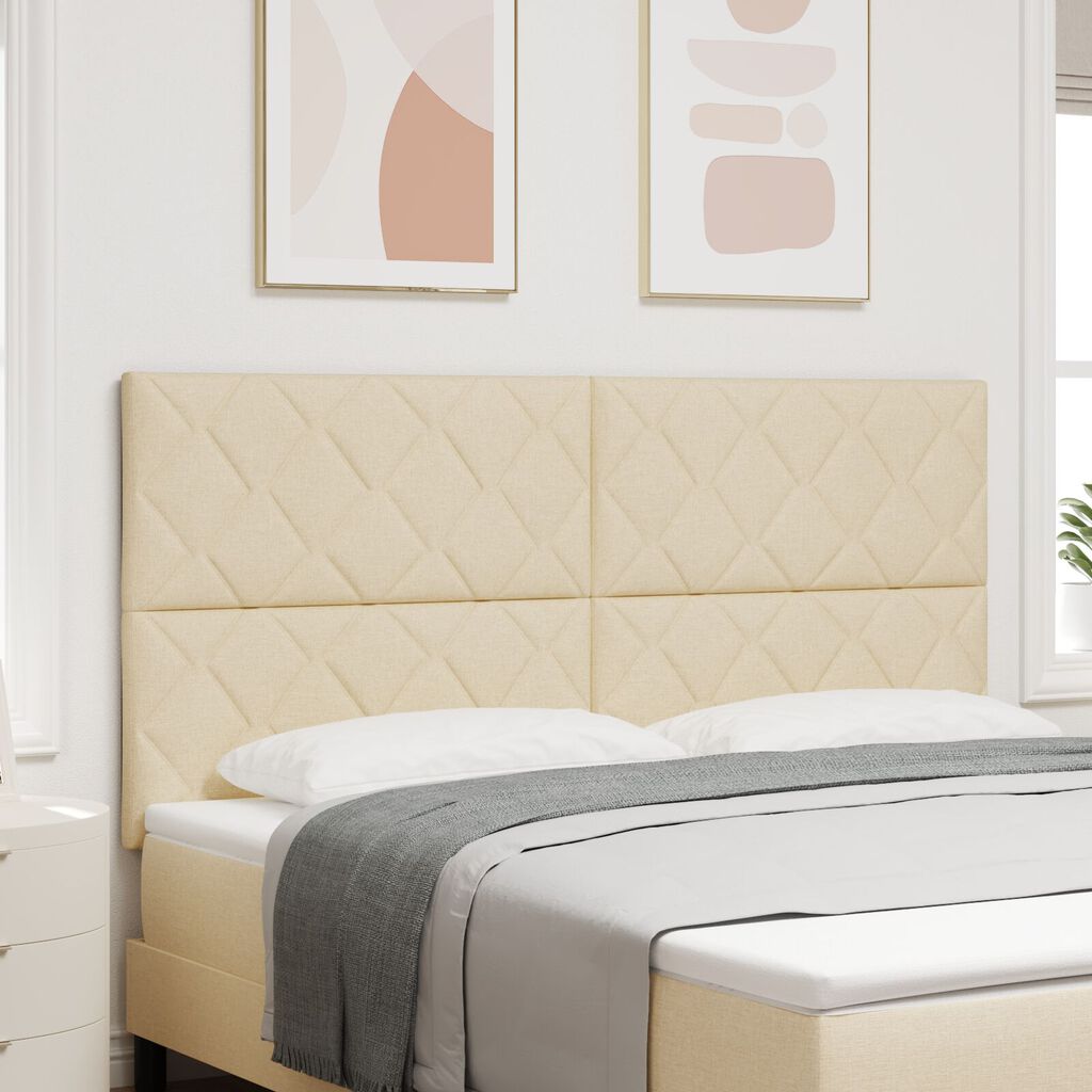 vidaXL Κεφαλάρι Σχεδιασμού Διαμαντιών Κρεμ 180 cm Υφάσματος