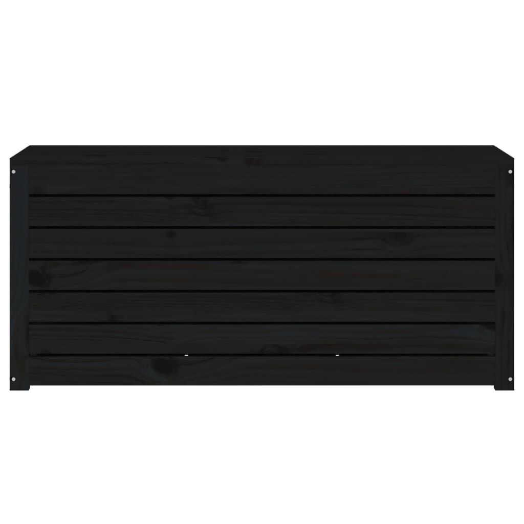 vidaXL Μπαούλο Κήπου Μαύρο 101 x 50,5 x 46,5 εκ από Μασίφ Ξύλο Πεύκου