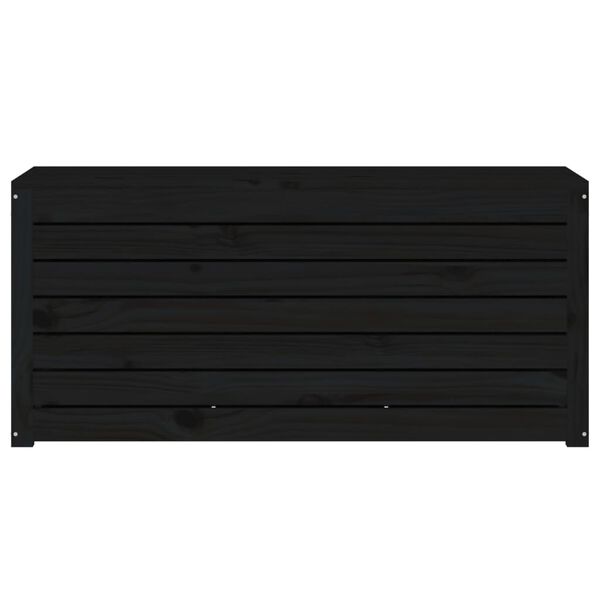 vidaXL Μπαούλο Κήπου Μαύρο 101 x 50,5 x 46,5 εκ από Μασίφ Ξύλο Πεύκου