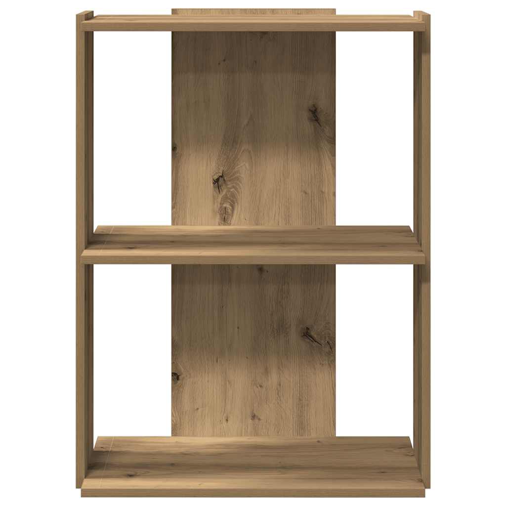 vidaXL Βιβλιοθήκη 3 επιπέδων Δρυς τεχνίτης 60x30x80 cm