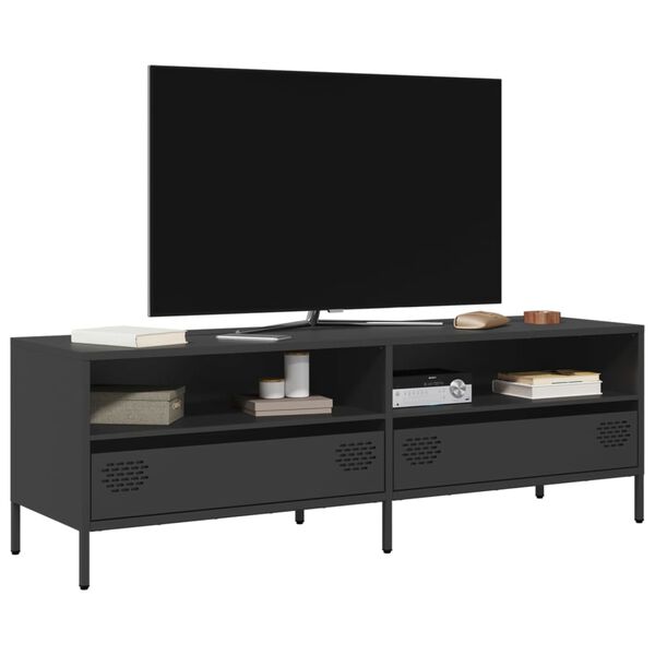 vidaXL Έπιπλο Τηλεόρασης Μαύρο 135x39x43,5 εκ. Ατσάλι Ψυχρής Έλασης