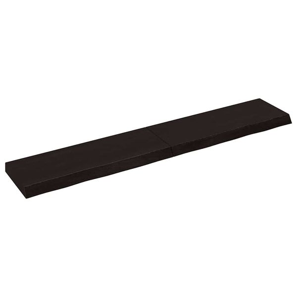 vidaXL Ράφι Τοίχου Σκούρο Καφέ 160x30x(2-6) εκ. Επεξ. Μασίφ Ξύλο Δρυός