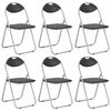 vidaXL Καρέκλες Τραπεζαρίας Πτυσσόμενες 6 τεμ. Μαύρες Συνθετικό Δέρμα