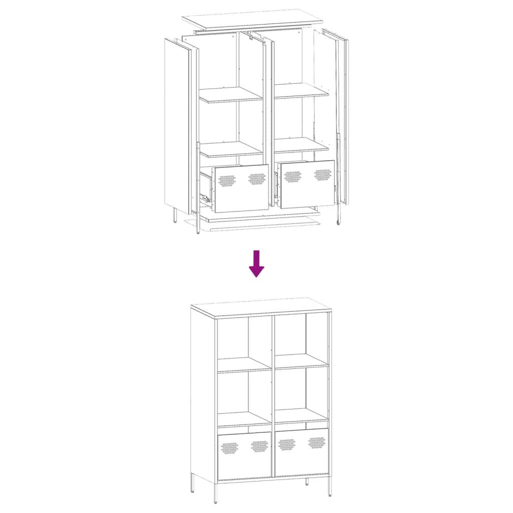vidaXL Ντουλάπι Ανθρακί 68x39x103,5 εκ. από Χάλυβα