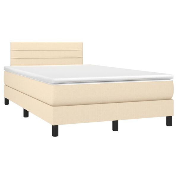 vidaXL &Kappa;&rho;&epsilon;&beta;ά&tau;&iota; Boxspring &mu;&epsilon; &Sigma;&tau;&rho;ώ&mu;&alpha; & LED &Kappa;&rho;&epsilon;&mu; 120x200 &epsilon;&kappa;. &Upsilon;&phi;&alpha;&sigma;&mu;ά&tau;&iota;&nu;&omicron;