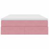 vidaXL Κρεβάτι με αποθηκευτικό χώρο και στρώμα Ροζ 140 x 200 cm