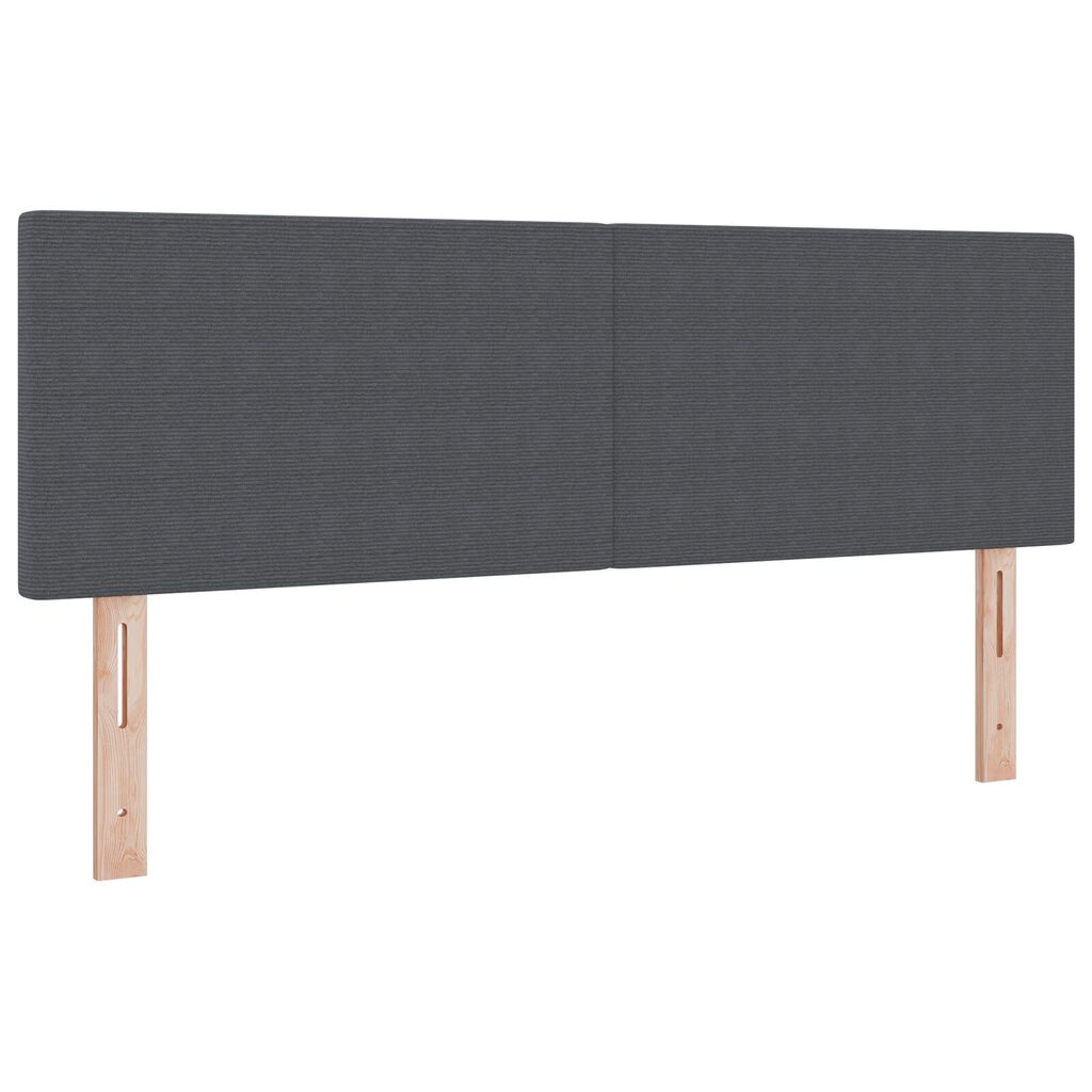 vidaXL Κρεβάτι με Κουβέρτα Σκούρο Γκρι 140x200 εκ. Ύφασμα Καπιτονέ
