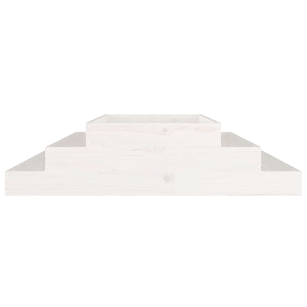 vidaXL Ζαρντινιέρα Λευκή 110 x 110 x 27 εκ. από Μασίφ Ξύλο Πεύκου