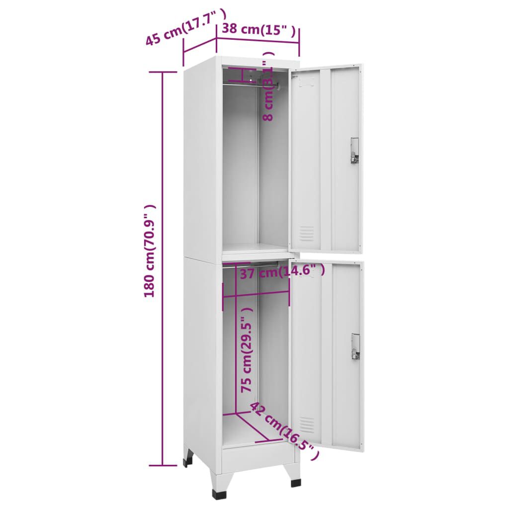 vidaXL Φοριαμός 38 x 45 x 180 εκ. με 2 Τμήματα