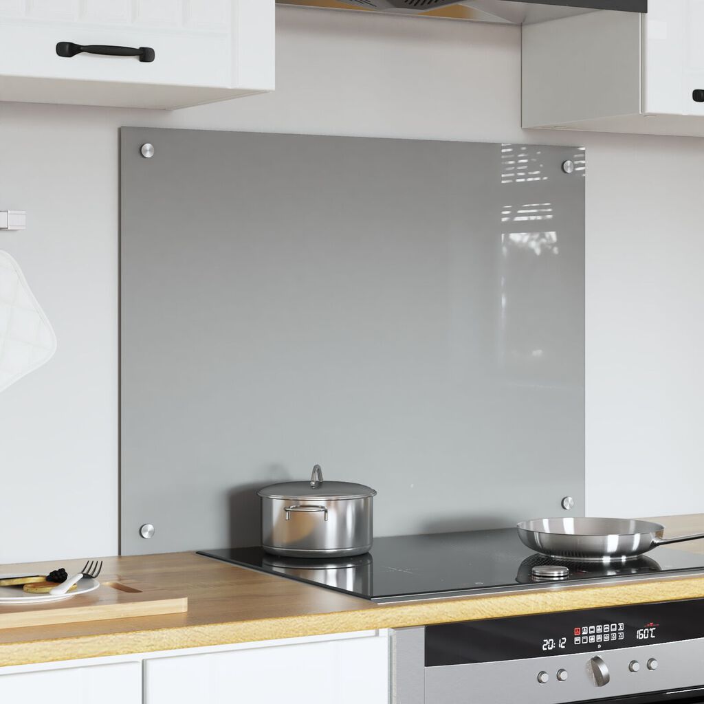 vidaXL Φωτιστικό Πίσω Κουζίνας σε Ανοιχτό Γκρι 80x60x0,6 εκ από Σκληρυμένο Γυαλί