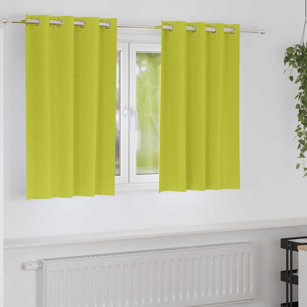 vidaXL Κουρτίνες με κουρτίνες 2 pcs Λαχανί 140 x 140 cm Πολυεστέρας