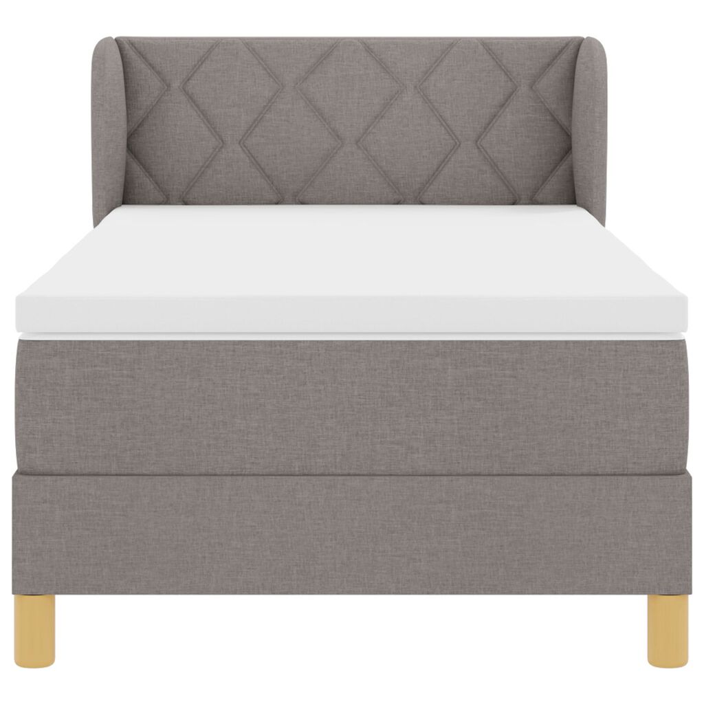 vidaXL Κρεβάτι Box Spring με Στρώμα σε Ταουπέ - 90x190 εκ Ύφασμα