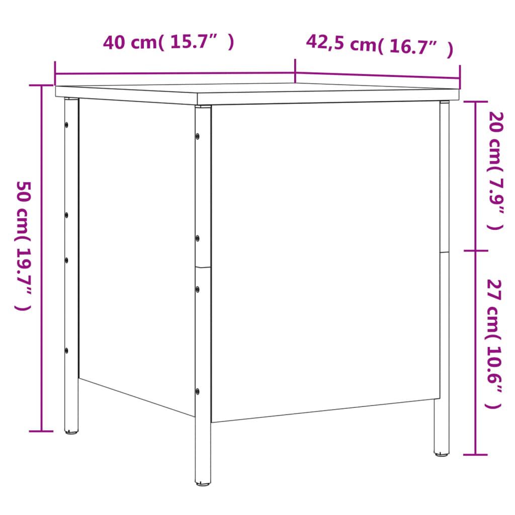 vidaXL Παγκάκι Αποθήκευσης Καπνιστή Δρυς 40x42,5x50 εκ. από Επεξ. Ξύλο