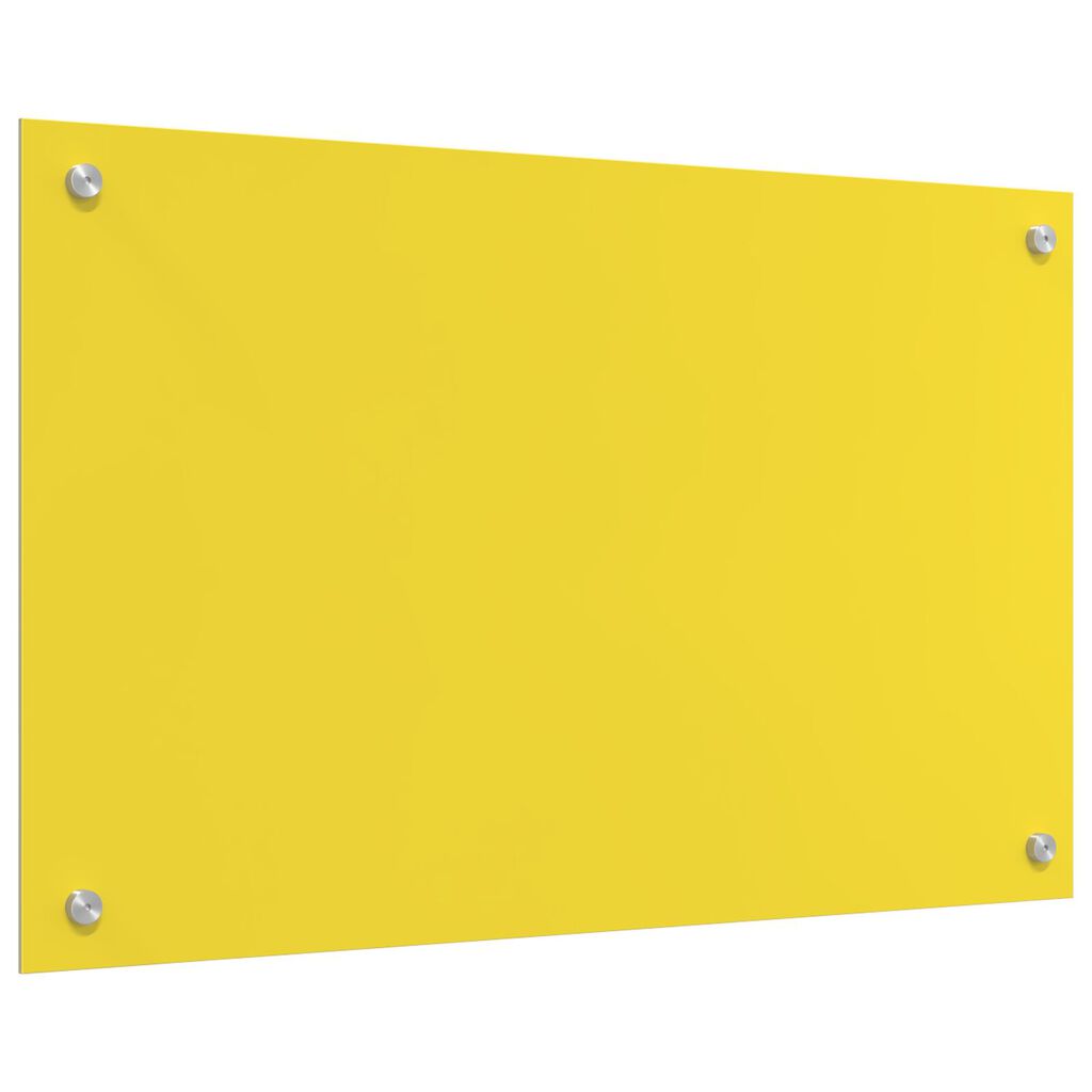 vidaXL Πίσω Τοίχος Κουζίνας Κίτρινος 80x50x0,6 εκ Σκληρωμένο Γυαλί