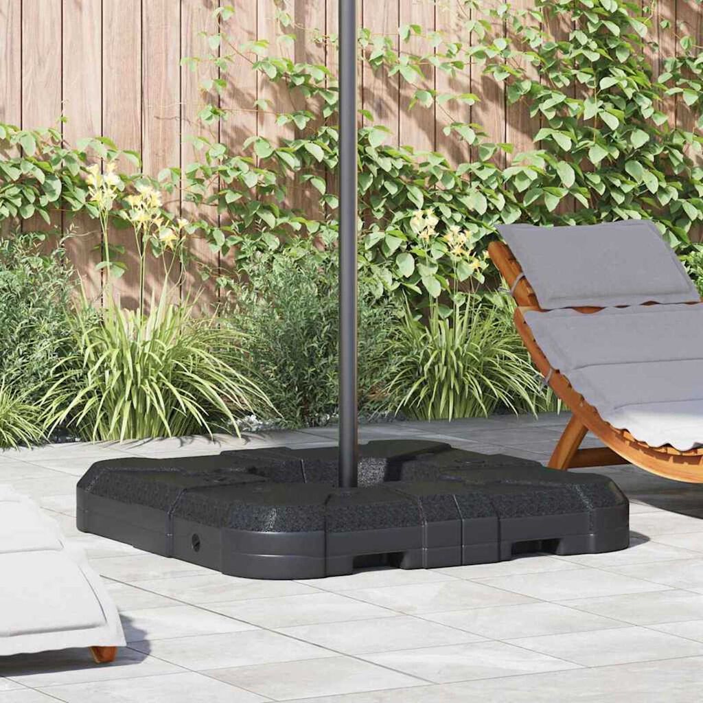 vidaXL Σετ Βάσης Ομπρέλας 2 pcs Μαύρο 88.5 x 88.5 x 12 εκ. Πλαστικό